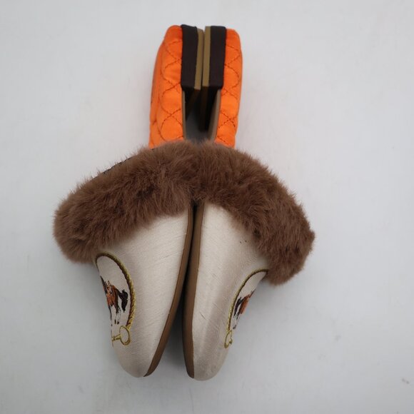 Birdies X Ken Fulk Horse Embroidered Equestrian Women' Size 6 Slippers Mule - Picture 8 of 10